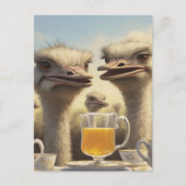 Lustiger Straußenteetee Postkarte (Vorderseite)
