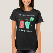 Lustiger Streit unter der Dusche T-Shirt (Vorderseite)