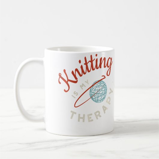 Lustiger Strickdesign Liebt Stricken Strickerei Kaffeetasse (Links)