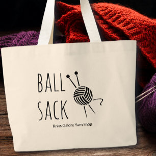 Lustiger Strickliebhaber Ball Sack Jumbo Stoffbeutel