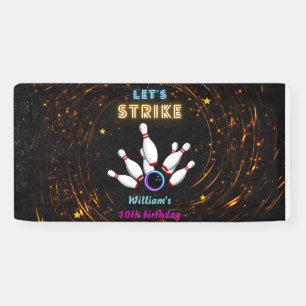 Lustiger Strike coole blaue Sportarten Bowling 10. Banner