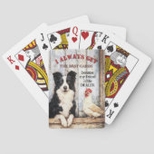 Lustiger struppiger Hund und Huhn Spielkarten (Rückseite)