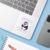Lustiger Stud-Papageientaucher Süßer Vogel Cupcake Aufkleber (Laptop mit iPhone)
