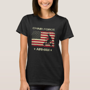 Lustiger Stuhl Force One US Veteran Militär Luft 4 T-Shirt