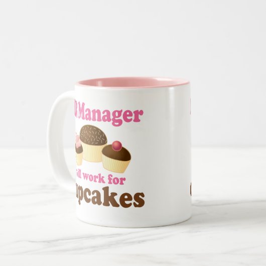 Lustiger Stunden-Manager Zweifarbige Tasse (Vorderseite Links)