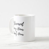 Lustiger Stündlicher Glücklicher Ruhestand Geschen Kaffeetasse (Vorderseite Links)
