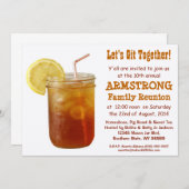 Lustiger südlicher Familien-Wiedersehen-Bonbon-Tee Einladung (Vorne/Hinten)