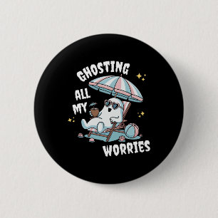 Lustiger Summerween-Geist Gruseliger Sommerurlaub Button
