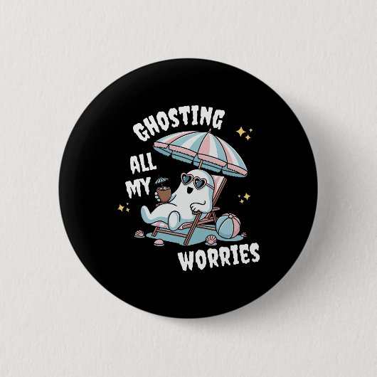 Lustiger Summerween-Geist Gruseliger Sommerurlaub Button (Vorderseite)