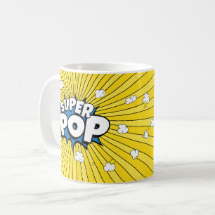 Lustiger SUPER POP! Popcorn Wortspiel   Comic-Book Kaffeetasse
