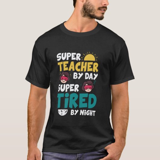 Lustiger Superheld-Lehrer Superhelden T-Shirt (Vorderseite)