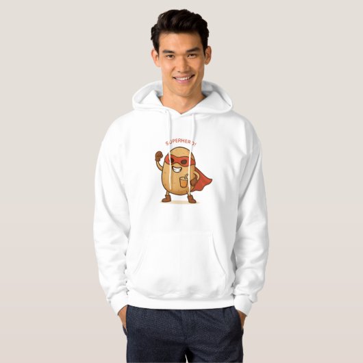 Lustiger Superhelden-Kartoffel-Cartoon-Pullover-Ho Hoodie (Vorne ganz)