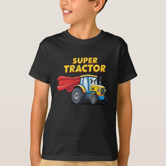 Lustiger Superhelden-Traktor T-Shirt (Vorderseite)