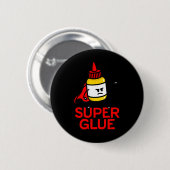 Lustiger Superkleber-Witz-Halloween-Kostüm-Superhe Button (Vorne & Hinten)