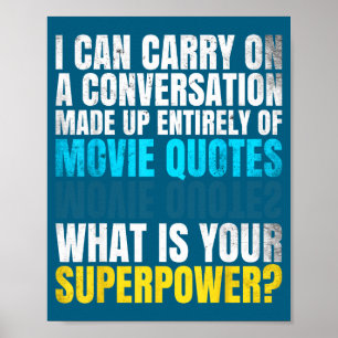 Lustiger Superwer. Gespräch von Filmzitaten. Und Poster