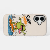 Lustiger Surf-Modus-Frosch|Lustiger Frosch Sommer iPhone 16 Hülle (Rückseite (Horizontal))