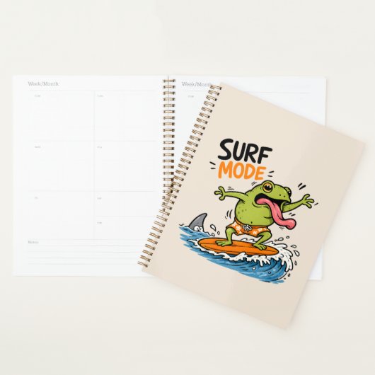 Lustiger Surf-Modus-Frosch|Lustiger Frosch Sommer Planer (Anzeige)