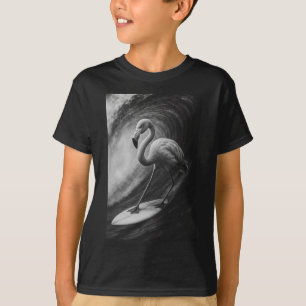 Lustiger Surfen Flamingo Vogel Selfie Auf Surfboar T-Shirt