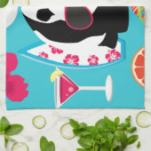 Lustiger surfende Panda-Bärn-Strand-Gammler-coole Geschirrtuch (Gefaltet)