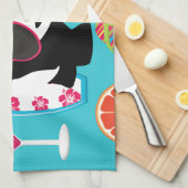 Lustiger surfende Panda-Bärn-Strand-Gammler-coole Geschirrtuch (Viertel Falte)