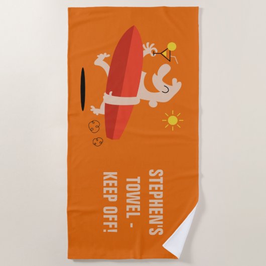 Lustiger Surfer mit Text-Badetuch des Cocktails Strandtuch (Vorderseite)