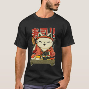 Lustiger Sushi-Katze-Chef Japanische Küche Kultur T-Shirt
