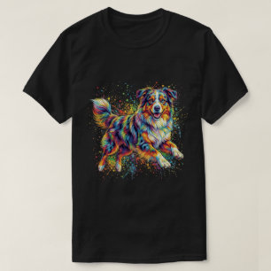 Lustiger Süßer Australischer Schäferhund Bunter Hu T-Shirt