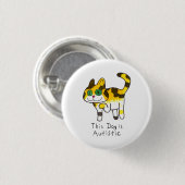 Lustiger süßer autistischer Hunde-Comic Button (Vorne & Hinten)