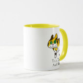 Lustiger süßer autistischer Hunde-Comic Tasse (VorderseiteRechts)