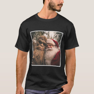 Lustiger Süßer Bigfoot Weihnachtsmann Selfie Weihn T-Shirt