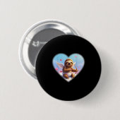 Lustiger Süßer Faultier Liebhaber Kud Datum Valent Button (Vorne & Hinten)