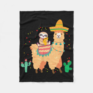 Lustiger süßer Faultier und Lama mit Taco und mexi Fleecedecke