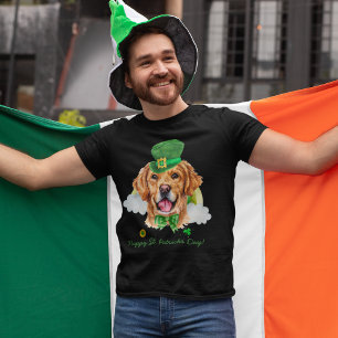 Lustiger süßer Golden Retriever Gold St. Patricks T-Shirt
