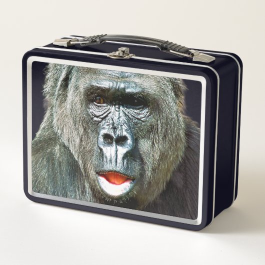 LUSTIGER SÜßER GORILLA METALL BROTDOSE (Vorderseite)