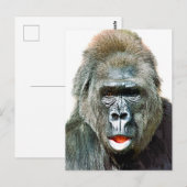 LUSTIGER SÜßER GORILLA POSTKARTE (Vorne/Hinten)
