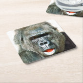LUSTIGER SÜßER GORILLA RECHTECKIGER PAPPUNTERSETZER (angewinkelt)