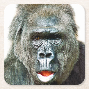 LUSTIGER SÜßER GORILLA RECHTECKIGER PAPPUNTERSETZER