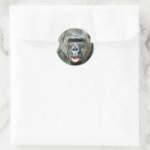 LUSTIGER SÜßER GORILLA RUNDER AUFKLEBER (Tasche)