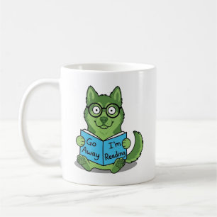 Lustiger süßer grüner Hund Geh weg, ich lese Kaffeetasse