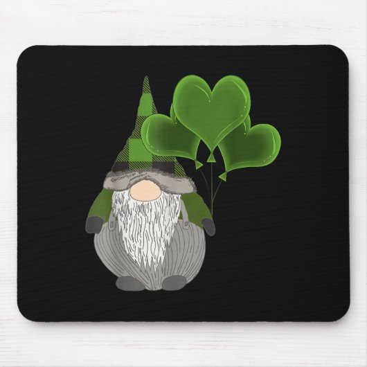 Lustiger süßer irischer Gnom St. Patricks Day Herz Mousepad (Vorne)