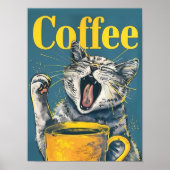 Lustiger süßer Kaffee-Katzen-Druck – Maximalistisc Poster (Vorne)