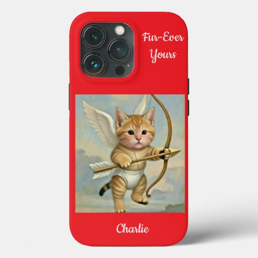 Lustiger süßer Kätzchen Cupid Case-Mate iPhone Hülle (Rückseite)