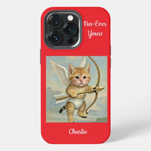 Lustiger süßer Kätzchen Cupid iPhone Hülle (Hinten)