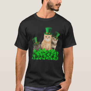 Lustiger süßer Katzen St. Patrick Tag Glücklicher  T-Shirt