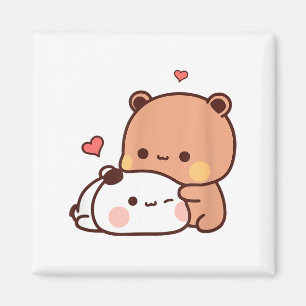 Lustiger Süßer Kawaii Kp Bär Panda Umarmen Paar Lo Magnet