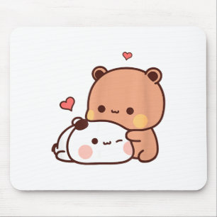 Lustiger Süßer Kawaii Kp Bär Panda Umarmen Paar Lo Mousepad