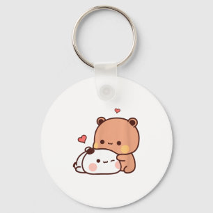 Lustiger Süßer Kawaii Kp Bär Panda Umarmen Paar Lo Schlüsselanhänger