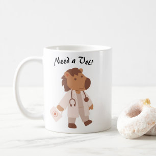 Lustiger süßer Kawaii-Tierarzt Humor Tierpflege Kaffeetasse