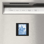 Lustiger, süßer Meme mit Zauberer-Katzenreiter Magnet (In Situ (Geschirrspüler))