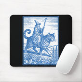 Lustiger, süßer Meme mit Zauberer-Katzenreiter Mousepad (Mit Mouse)